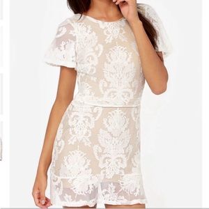For love and lemons San Marcos open back dress ivory lace